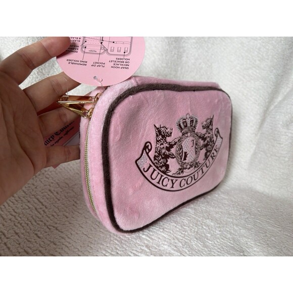 Juicy Couture Velour Travel Jewelry Organizer Storage Case Pink Y2K NWT - Picture 4 of 7